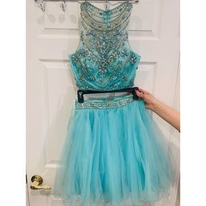 Crop top and skirt dress with beautiful bead shiny
